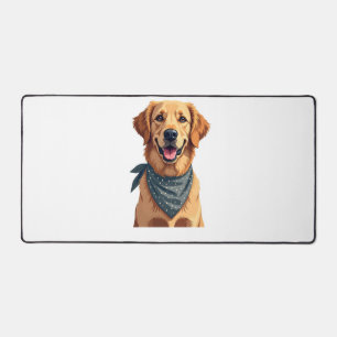 Vintage Golden Retriever-Porträt mit farbenfrohem  Schreibtischunterlage