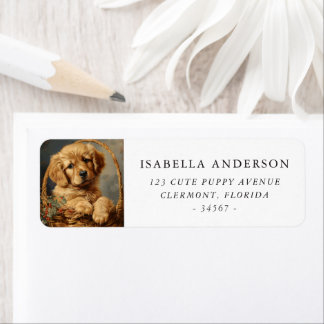 Vintage Golden Retriever Puppy-Rücksendeadresse