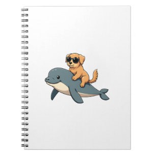 Vintage Golden Retriever reitet auf Belugawal lust Notizblock