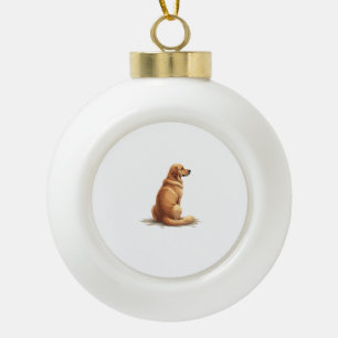 Vintage Golden Retriever Rückansicht Hundeliebhabe Keramik Kugel-Ornament