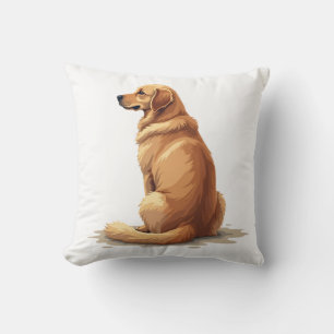 Vintage Golden Retriever Rückansicht Hundeliebhabe Kissen