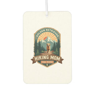 Vintage Golden Retriever Wandernde Mutter Trail Te Autolufterfrischer