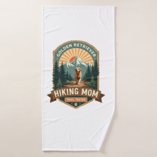 Vintage Golden Retriever Wandernde Mutter Trail-Te Badehandtuch