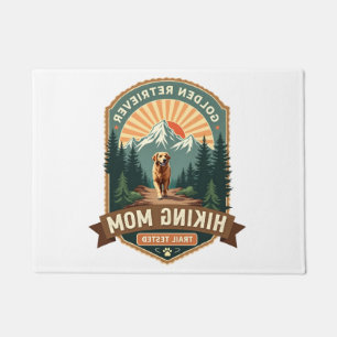 Vintage Golden Retriever Wandernde Mutter Trail Te Fußmatte