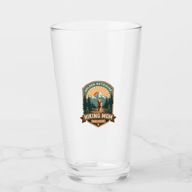 Vintage Golden Retriever Wandernde Mutter Trail-Te Glas (Vorderseite)