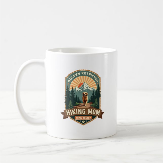 Vintage Golden Retriever Wandernde Mutter Trail Te Kaffeetasse (Links)