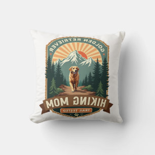 Vintage Golden Retriever Wandernde Mutter Trail Te Kissen