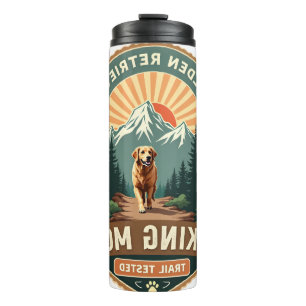 Vintage Golden Retriever Wandernde Mutter Trail-Te Thermosbecher