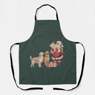 Vintage Golden Retriever Weihnachtsmann Weihnachte Schürze