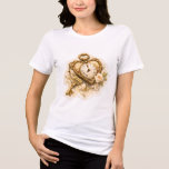 Vintage Golden Time Tri-Blend Shirt<br><div class="desc">A soft and comfortable tri-blend shirt featuring a vintage golden timepiece design adorned with delicate roses and an ornate key. Inspired by timeless fairytales and classic storybook illustrations, this artwork evokes the magic of hidden clocks and enchanted moments—perfect for those who love vintage charm and dreamy aesthetics</div>
