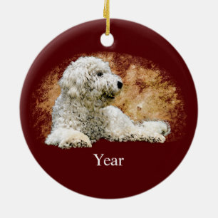 Vintage Goldendoodle Hund Keramik Ornament