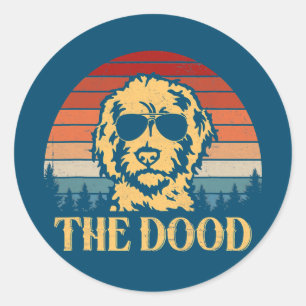 Vintage Goldendoodle The Dood Geschenk Dad Mom Kin Runder Aufkleber