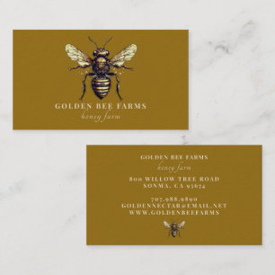 Vintage Goldene Biene Honigbiene Imker Apiary Visitenkarte