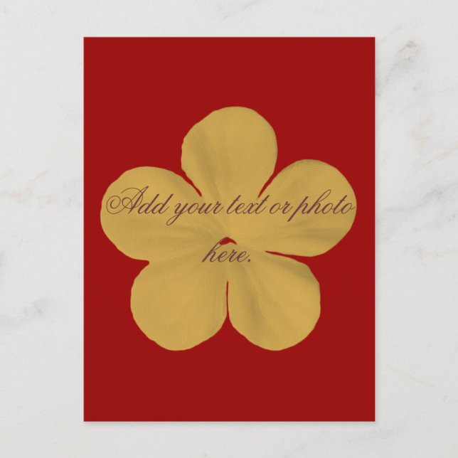 Vintage goldene Blume Postkarte (Vorderseite)