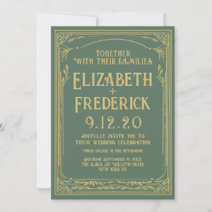 Vintage goldene Hochzeit Einladung