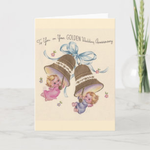 Vintage Goldene Hochzeit Grußkarte Karte
