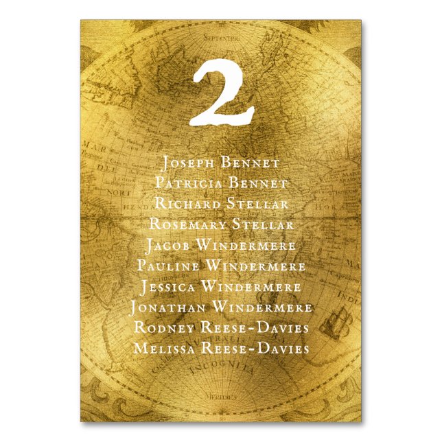 Vintage Goldene Hochzeit Tischnummer (Vorderseite)