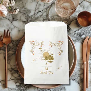 Vintage goldene mystische botanische Hochzeit Geschenktütchen