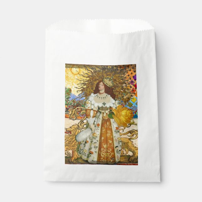 Vintage Goldene Sonne: Leo Zodiac Kunstgalerie Geschenktütchen (Vorderseite)