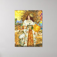 Vintage Goldene Sonne: Leo Zodiac Kunstgalerie