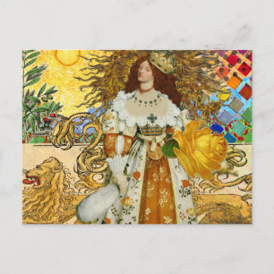 Vintage Goldene Sonne: Leo Zodiac Kunstgalerie Postkarte