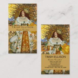 Vintage Goldene Sonne: Leo Zodiac Kunstgalerie Visitenkarte