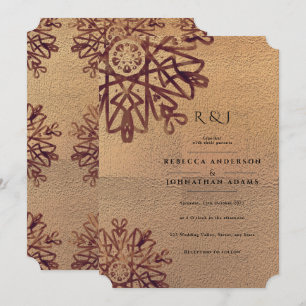 Vintage Goldene Textur Ziermuster Hochzeit Einladung