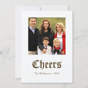 Vintage goldene Weihnachtsnoten Familienfoto Feiertagskarte