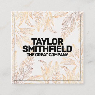 Vintage Goldfolie Quadratische Visitenkarte