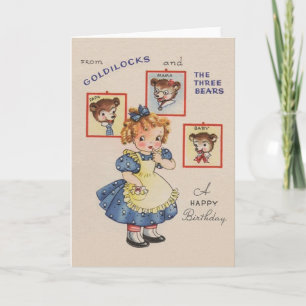 Vintage Goldilocks und drei Bären Geburtstag Card Karte