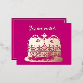 Vintage Goldkronenrahmen - Einladung Postkarte