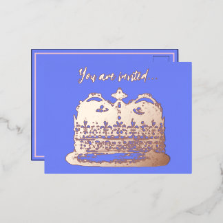 Vintage Goldkronenrahmen - Einladung Postkarte