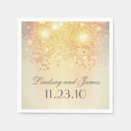 Vintage Goldlichthochzeit Serviette