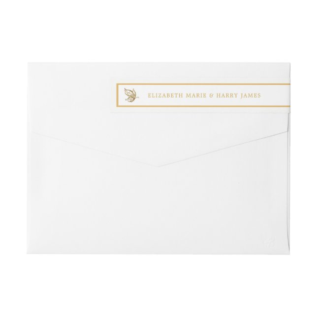 Vintage Goldmedaille-Glitzer-Butterfly-Hochzeit (Rückseite)