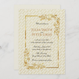Vintage Goldrahmen-Königliche Hochzeit Einladung