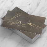 Vintage Goldschere-Typografie der Haarstylist Visitenkarte<br><div class="desc">Vintages Gold-Script und Schere Rosa-Friseur-Visitenkarten für die Frisur.</div>