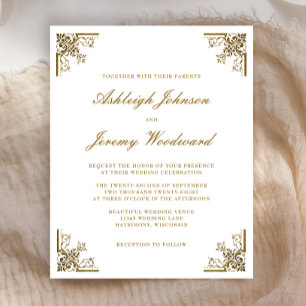 Vintage Goldskripteinladung