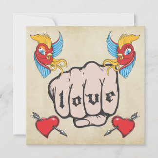 Vintage Goldtätowierungs-laden Themed Einladung