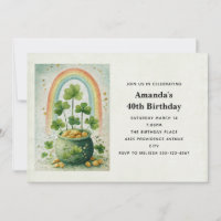 Vintage Goldtopf und Regenbogen-Geburtstag