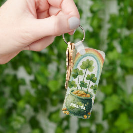 Vintage-Goldtopf und Regenbogen Schlüsselanhänger