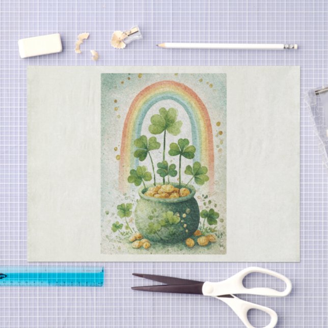Vintage-Goldtopf und Regenbogen Seidenpapier (Handwerk)