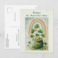 Vintage Goldtopf und Regenbogen St. Patrick's Day