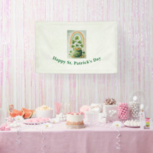 Vintage Goldtopf und Regenbogen zum St. Patrick's Banner