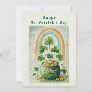 Vintage Goldtopf und Regenbogen zum St. Patrick's Feiertagskarte