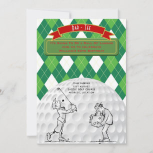 Vintage Golf 50. Geburtstag Retro-Einladungen Mann Einladung