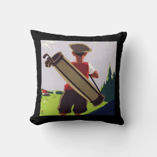 Vintage-Golf-Caddie-Kunst-Kissen Kissen