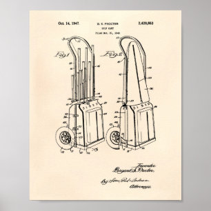 Vintage Golf Cart 1943 Patent Art - Alter Peper Poster