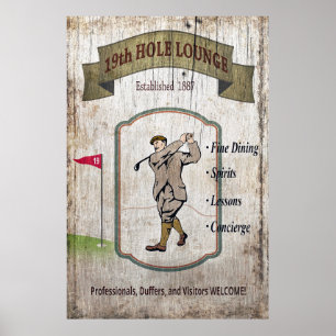Vintage Golf Club Sign Poster