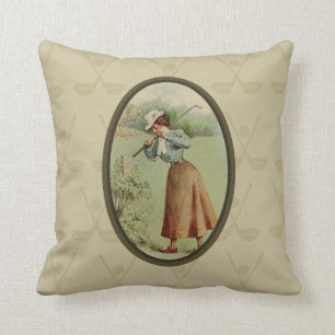 Vintage-Golf-Dame-Kunst Kissen