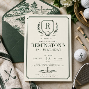 Vintage-Golf-Geburtstagseinladung Einladung